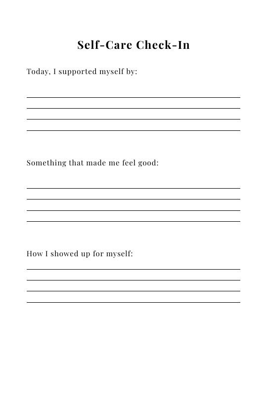 Bloom self care check in interior page